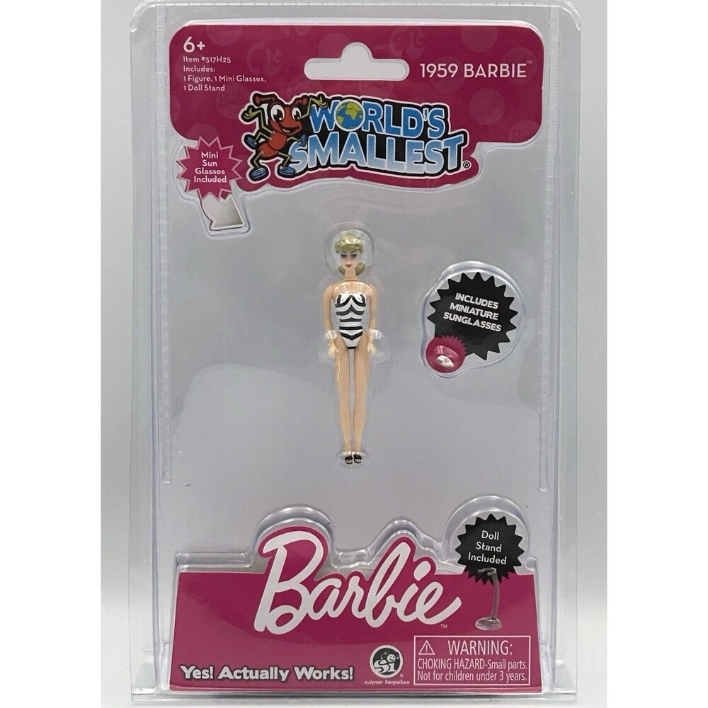 New Worlds Smallest Barbie 1959 Super Impulse Style Swimsuit Version Mini Figure